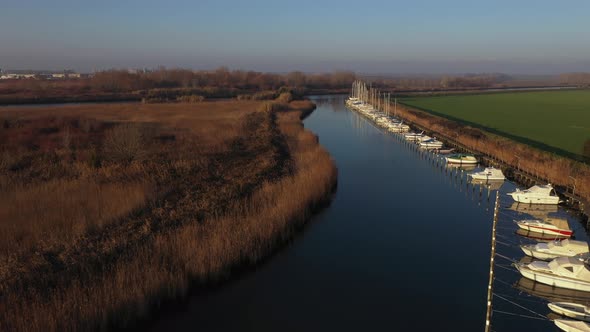 Artificial canals in the Grado Lagoon, Italy