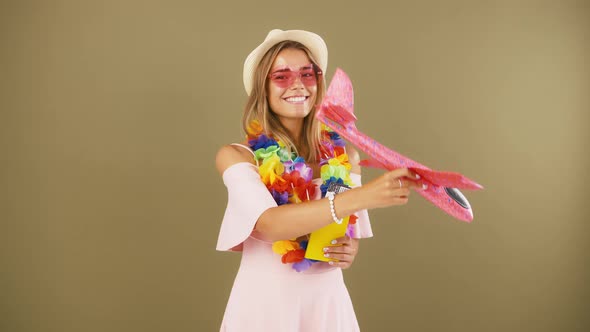 Young Girl in Hawaiian Beads Lei