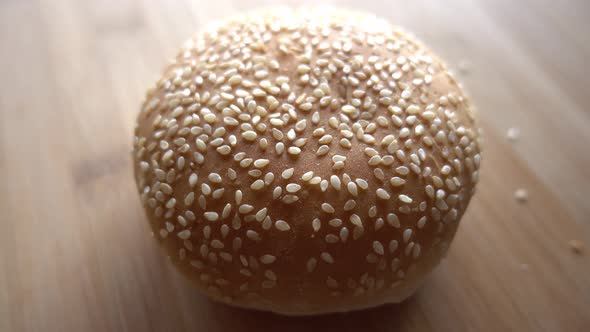 Burger bun with sesame seeds