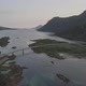 Midnight Sun in Napp, Lofoton Islands, Norway Aerial Drone 4K - VideoHive Item for Sale