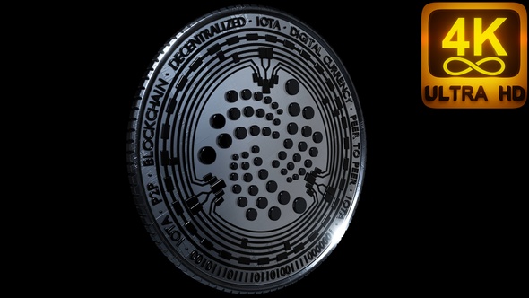 Iota Distributed Ledger Crypto Digital Coin Network 4K Data Exchange Virtual Rotating 3D Art