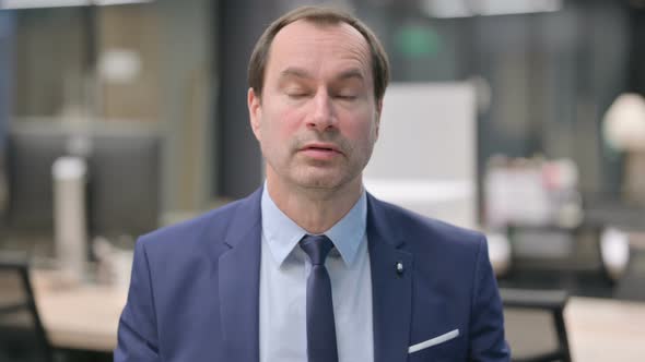 Portrait of Businessman Talking on Online Video Call