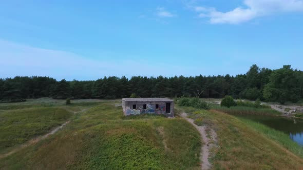 Ruins of the Southern Forts Liepaja War Port, Latvia Old South Forts Baltic Sea. 4K Video