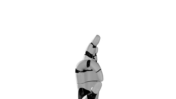 Robot Hand on White Background and Green Screen Generated By 3D Rendering