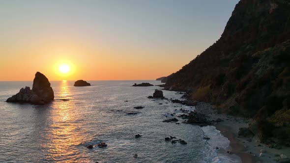 Colorful sunset over the Mediterranean Sea