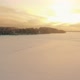Flying Above Rural Winter Landscape At Sunset - VideoHive Item for Sale