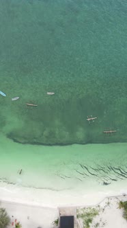 Vertical Video of the Ocean Near the Coast of Zanzibar Tanzania