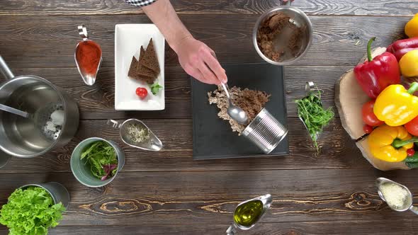 Hand Preparing Food, Kitchen Table