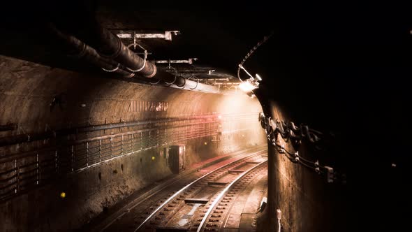 Dark Old Abandoned Metro Subway Tunnel