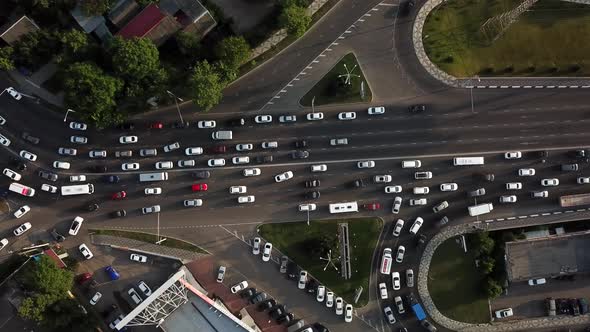 Drones Eye View - Traffic Jam Top View, Transportation Concept 9