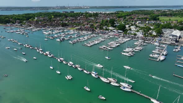 The River Hamble and Marina in the Summer with Yachts and Boats on the Water