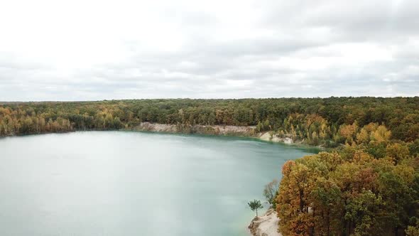 Aerial View over Lake