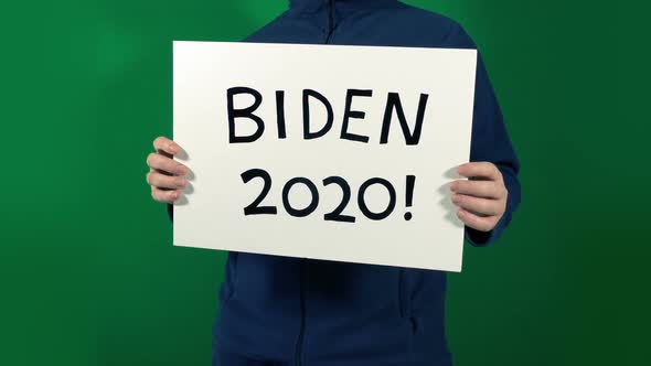 Joe Biden 2020 Sign Held Up With Alpha Matte