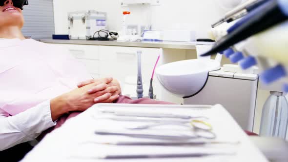 Female patient using virtual reality