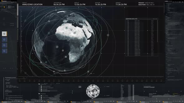 Observing the planet earth that is slowly rotating on its orbit using software alt