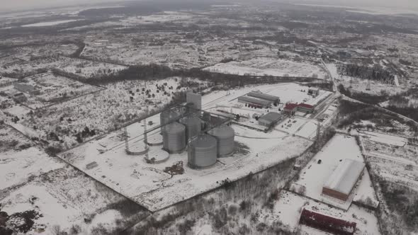 Aerial View Buildings Of The Feed Elevator Complex