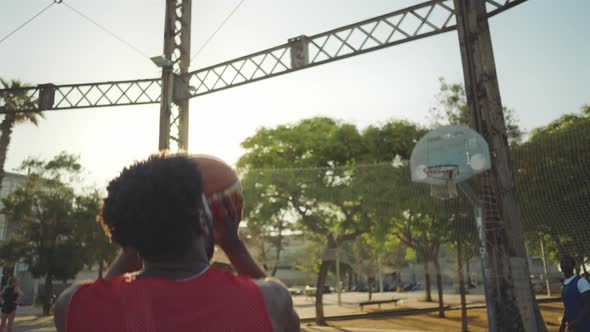 street basketball game outdoor.