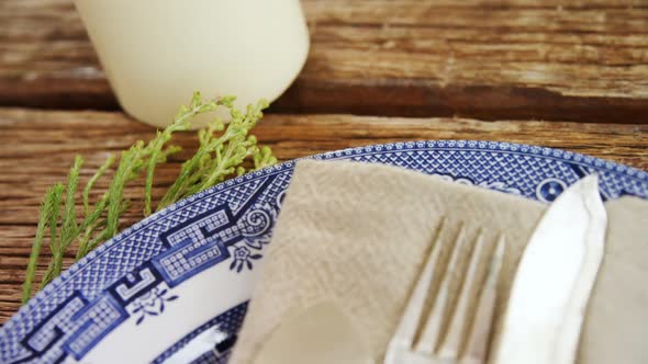 Various cutlery on wooden table 4k