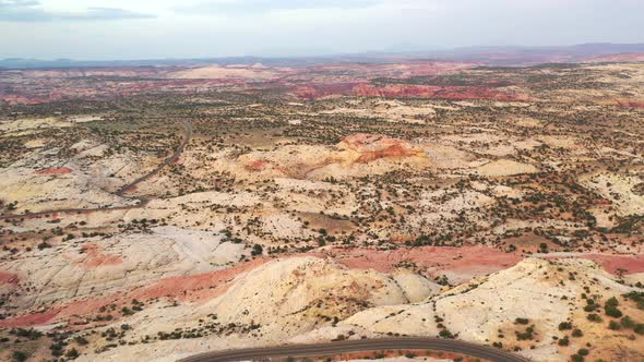 Fascinating View Of The Grand Staircase–Escalante National Monument In Utah. Forward-Aerial Shot
