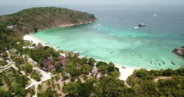 Green Palm Trees and Fields of Racha Island