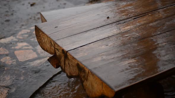 Rain On A Wooden Tabel