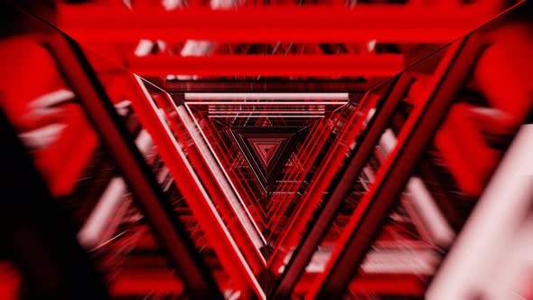 Dark Side Abstract Seamless Red Geometric Triangle Tunnel Vj Loop 4K
