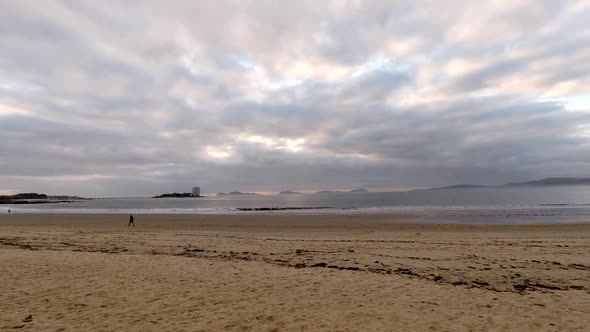 Timelapse of a sunset over Samil beach in Vigo, Spain