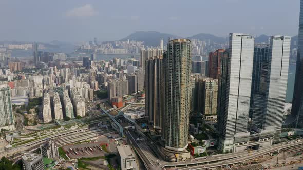 Top view of Hong Kong city