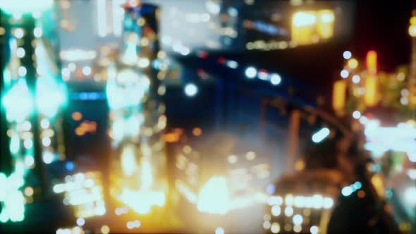 Blurred Cityscape Background Scene at Night alt