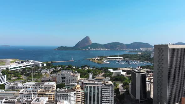 The Sugarloaf Mountain, Guanabara Bay, Rio De Janeiro, Brazil, Aerial View, Drone Footage