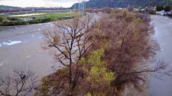 Flood Damage In Los Angeles River