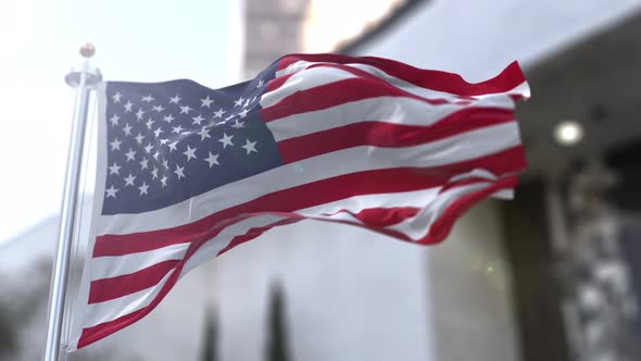 USA Flag waving Slow motion 