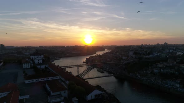 River Douro at Sunset. Porto, Portugal