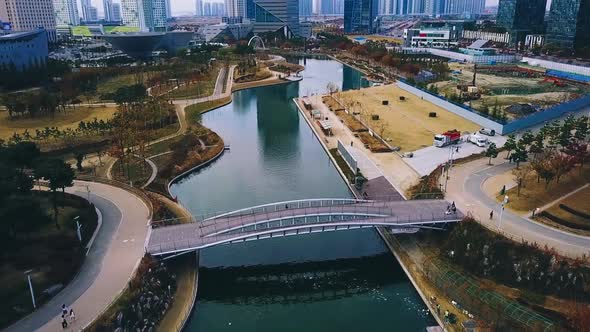 Aerial view of Incheon Songdo Central Park