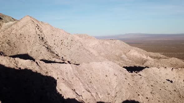 Aerial shot of some remote desert mountains in California