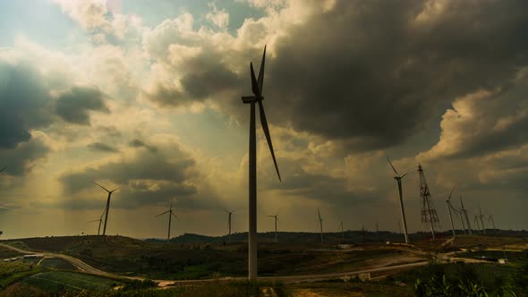 Wind Turbine with Clouds