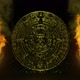 Golden Aztec Calendar With Fire Background - VideoHive Item for Sale