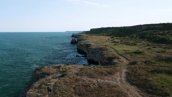 Video of picturesque rocky coastline of Yailata archeological reserve in Bulgaria