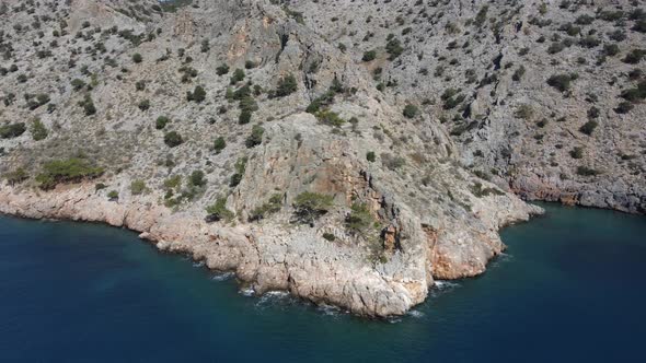 Drone View Coastline Sea