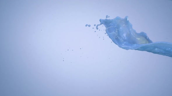 Milky blue liquid splash, Slow Motion alt