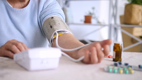 Senior Adult Measuring Blood Pressure