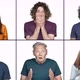 Slowmo Multiscreen Collage of Amazed People Reacting to Surprise - VideoHive Item for Sale