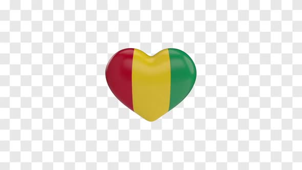Guinea Flag on a Rotating 3D Heart