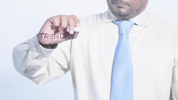 Asian Businessman Writes Trending