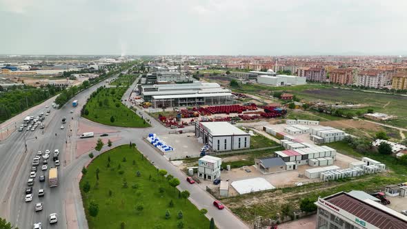 Konya city aerial view with drone, Turkey 4 K