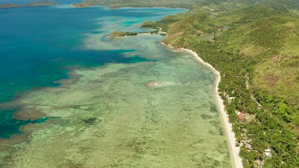 Tropical Island with Blue Lagoon