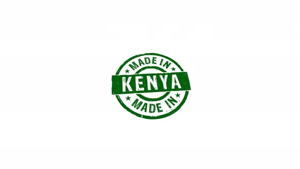 Made in Kenya stamp and stamping isolated