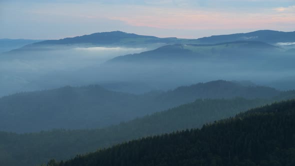 View from mountain Blauen to Belchen, Black Forest, Germany