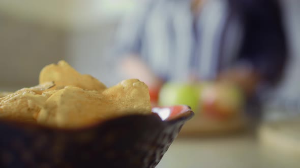 Plate with Chips in the Foreground