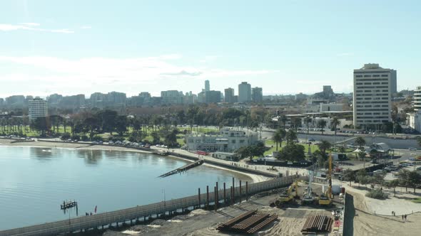 Warm Sunny Beach Melbourne City St Kilda Drone Cinematic Footage